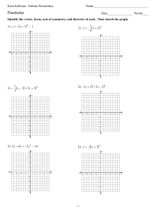 Hoja de Trabajo de Par&aacute;bolas Prec&aacute;lculo