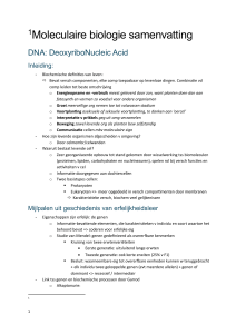 Samenvatting Moleculaire Biologie
