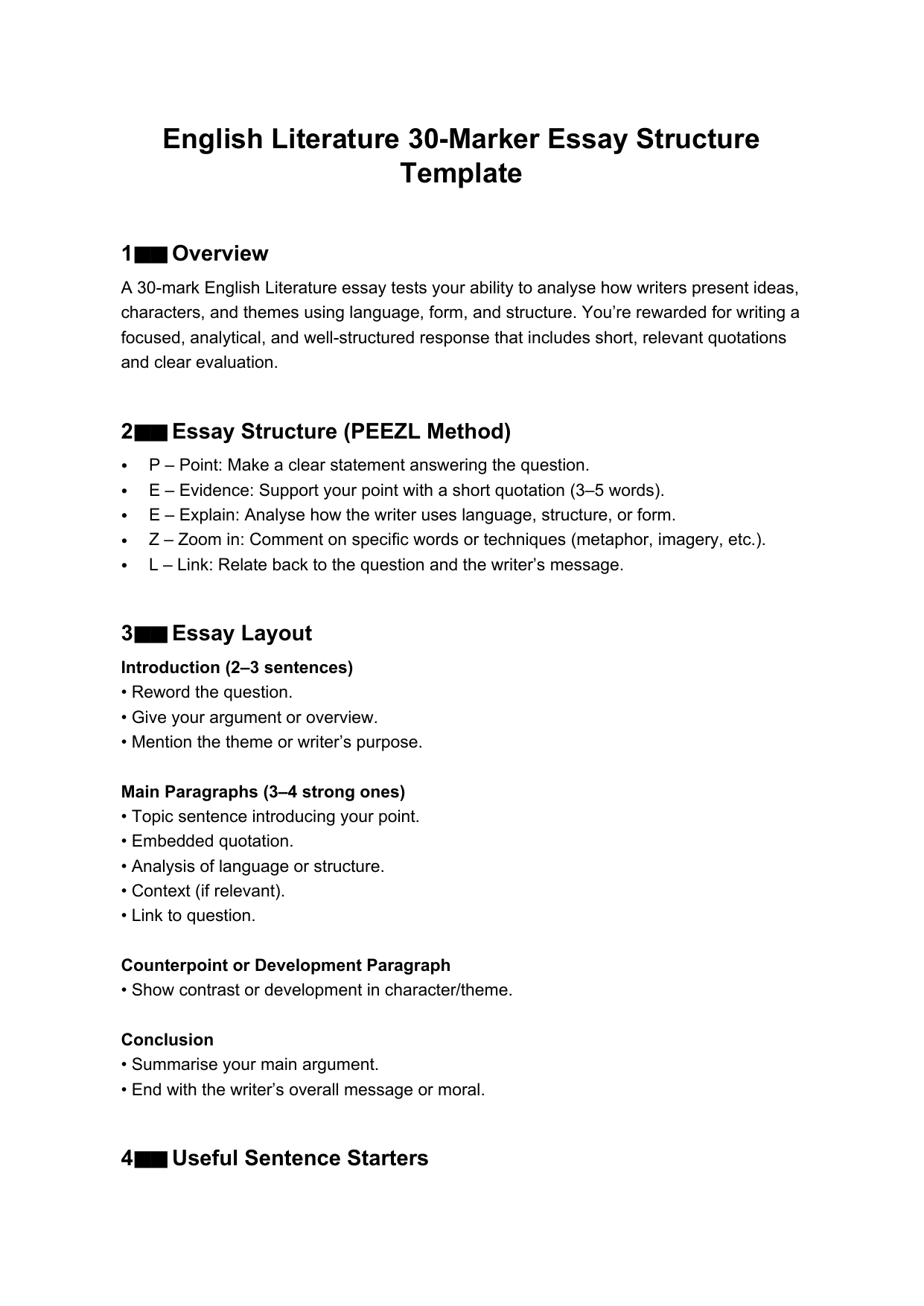 Essay Structure English