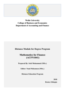 Mathematics for Finance Course Module