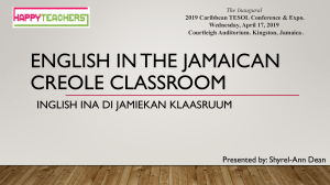 English in the Jamaican Creole Classroom
