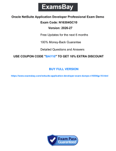 NetSuite Application Developer Professional Exam Dumps