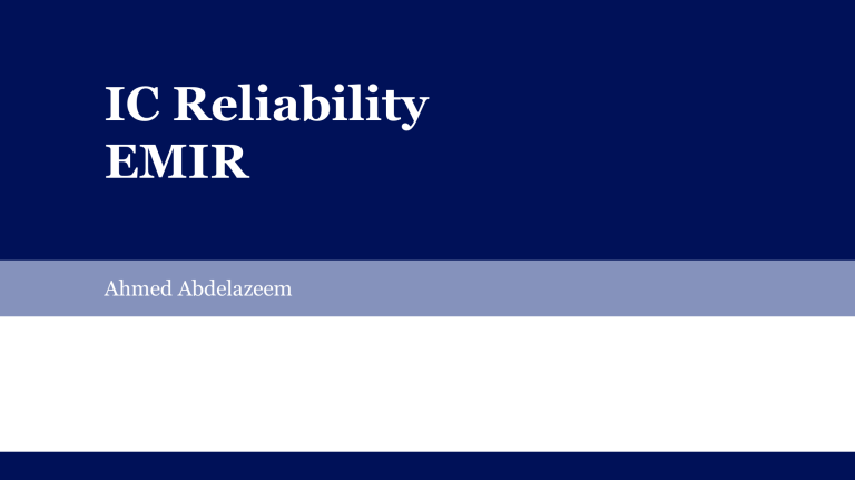 IC Reliability: EMIR, IR Drop & Testing