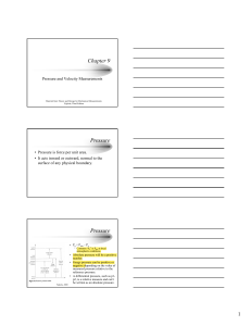 Chapter 9: Pressure and Velocity Measurements