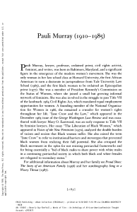 Pauli Murray on Jane Crow and Civil Rights