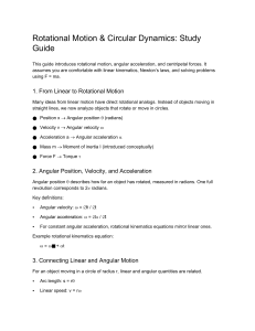 Rotational Motion & Circular Dynamics Study Guide