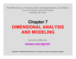 Fluid Mechanics: Dimensional Analysis Lecture