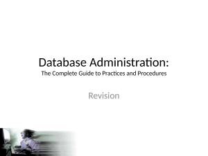 Guide to Database Administration Practices