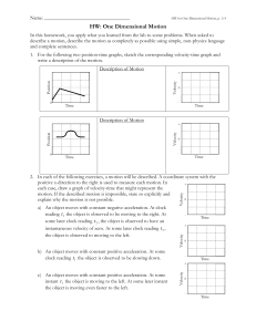 One-Dimensional Motion Physics Worksheet
