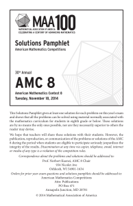 AMC 8 2014 Solutions Pamphlet