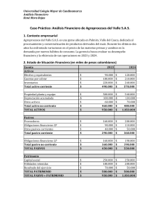 Caso Pr&aacute;ctico An&aacute;lisis Financiero Agroprocesos del Valle
