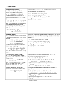 Calculus Rate of Change Guide