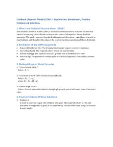 Dividend Discount Model Guide with Problems