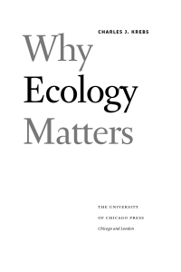 Ecology Matters by Charles J. Krebs