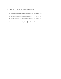 Homework: Homogeneous Differential Equations