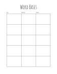 Word Bases Worksheet for Students