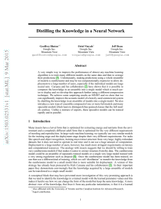Distilling Knowledge in Neural Networks