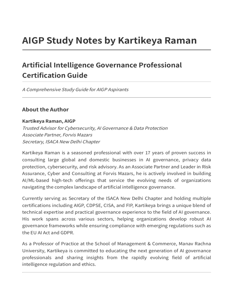 Picture Idea: Aigp Certification Study Guide AI Governance Compliance