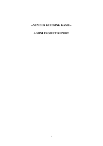 Number Guessing Game C Project Report