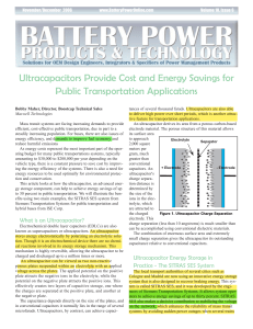 Ultracapacitors for Public Transportation: Cost & Energy Savings