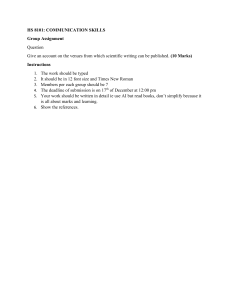 HS 8101 Communication Skills Assignment