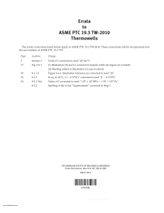 ASME PTC 19.3 TW-2010 Thermowells Errata
