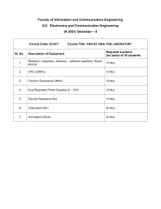 ECE Lab Equipment Syllabus