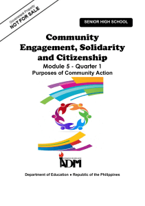 Senior High School Module 5: Community Engagement & Citizenship