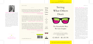 Seeing What Others Don't by Gary Klein