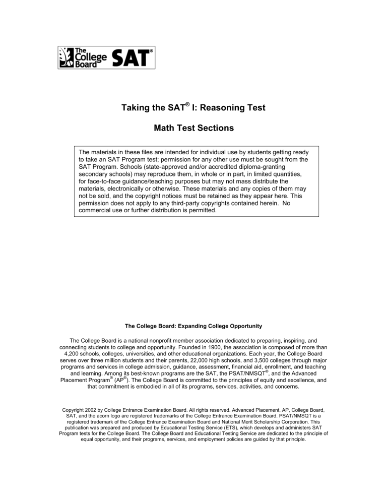 SAT Math Practice Test: Questions and Answers