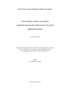 Charlie Banacos Jazz Pedagogy Doctoral Thesis