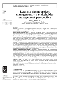 Lean Six Sigma Stakeholder Management