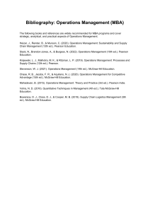 Operations Management MBA Bibliography