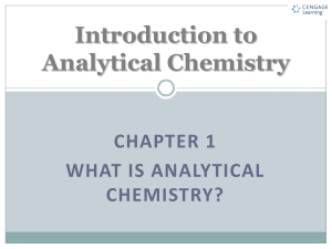 Introduction to Analytical Chemistry | Chapter 1