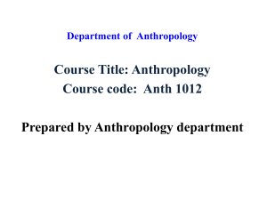 Anthropology 1012 Course Material
