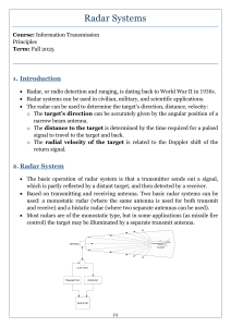 Radar Systems Lecture Notes: Principles & Equations