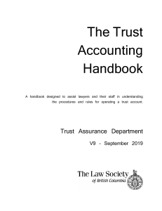 Trust Accounting Handbook BC Law Society