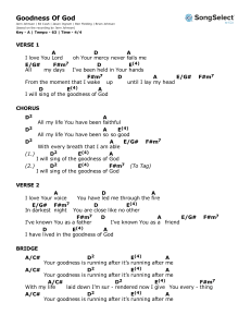 Goodness Of God Chord Sheet by Jenn Johnson