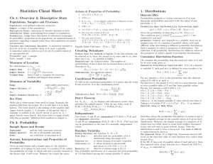 Statistics Cheat Sheet: Probability & Inference