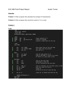 ELE 486 Final Project Report: Assembly Language Programming