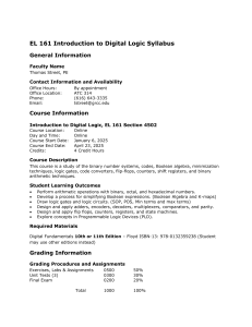 EL 161 Introduction to Digital Logic Syllabus