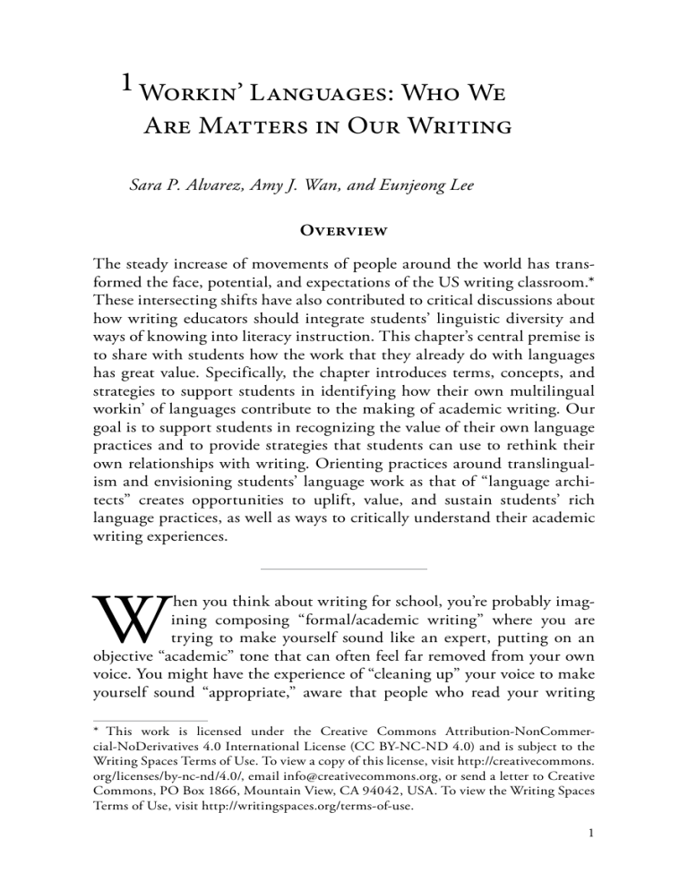 Workin' Languages: Multilingual Writing Strategies for Academic Success