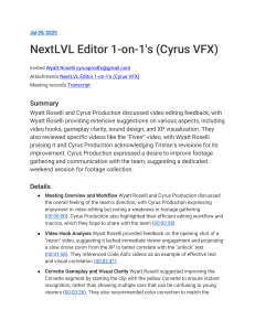 Video Editing Feedback Meeting Transcript