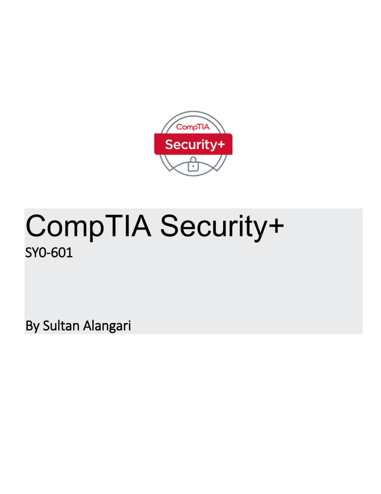 CompTIA Security+ SY0-601 Study Guide