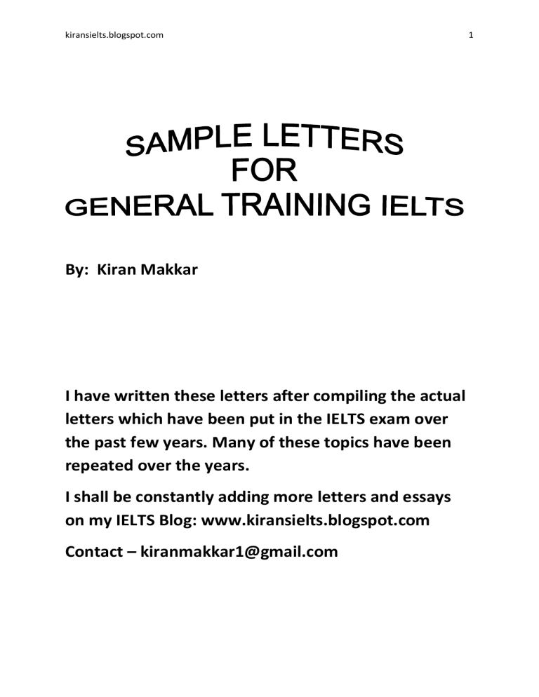 IELTS GT Letters Practice Book