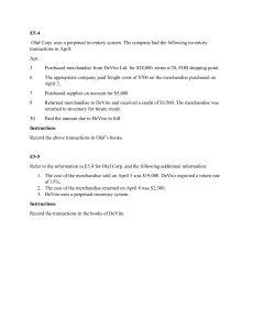 Accounting Inventory & Financial Statements Practice