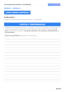 Ejercicio de Redacci&oacute;n Creativa y Copywriting