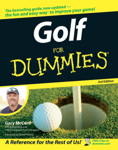 Golf For Dummies: Learn Golf Basics