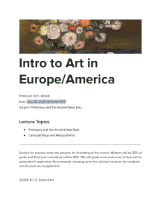 Intro to Art: Prehistory & Ancient Near East