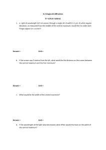 Single-Slit Diffraction Physics Worksheet
